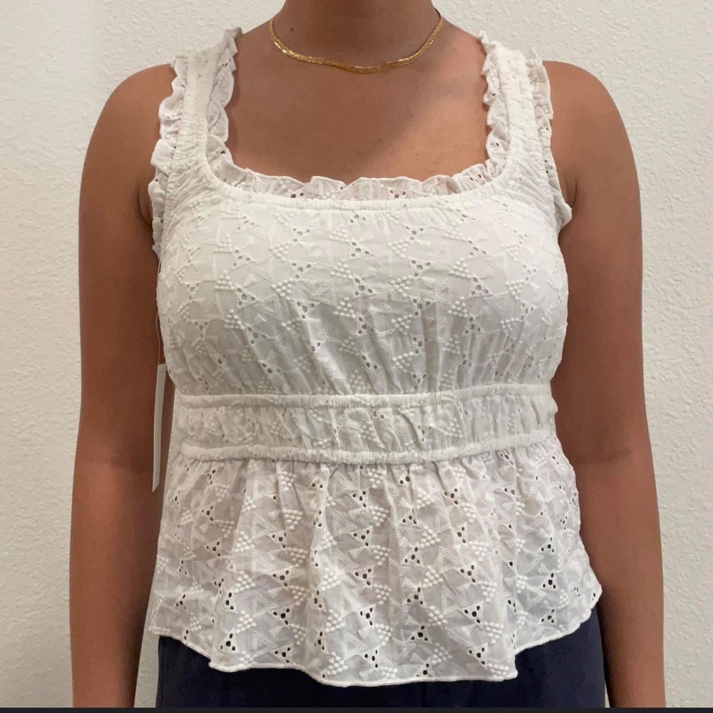 White Eyelet Lace Women’s Top
